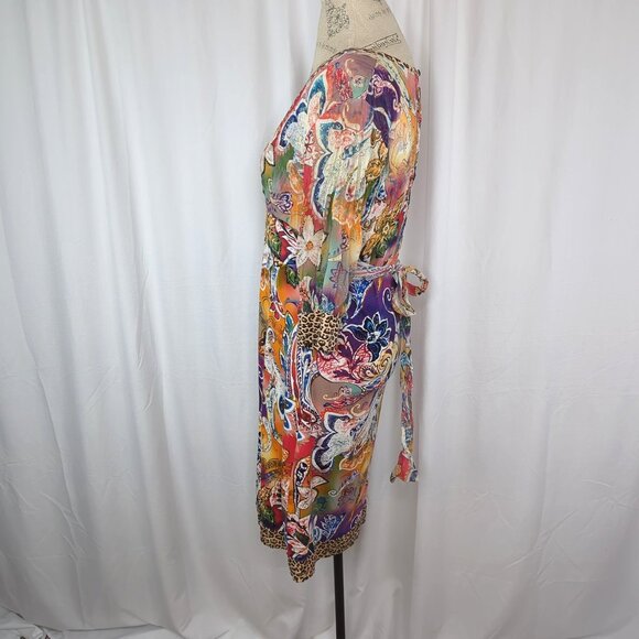 Sao Paolo Paisley Dress 8 Medium Orange Midi - Picture 7 of 11